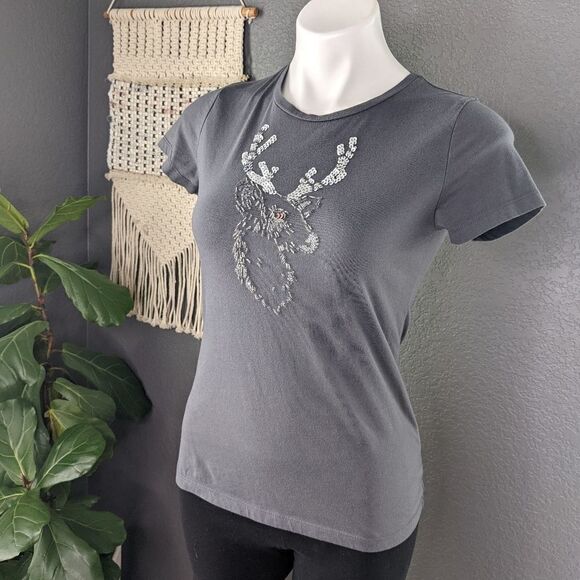 Merona Embellished T-shirt Small - Picture 2 of 9